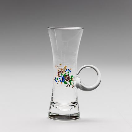 Set 6x copa de licor con asa transparente con motivo de ramo de flores n° 2