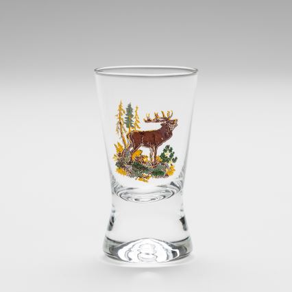 Set 6x copas de licor con motivo de caza