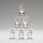 Set 6x copas de licor con motivo de ramo de flores n° 2