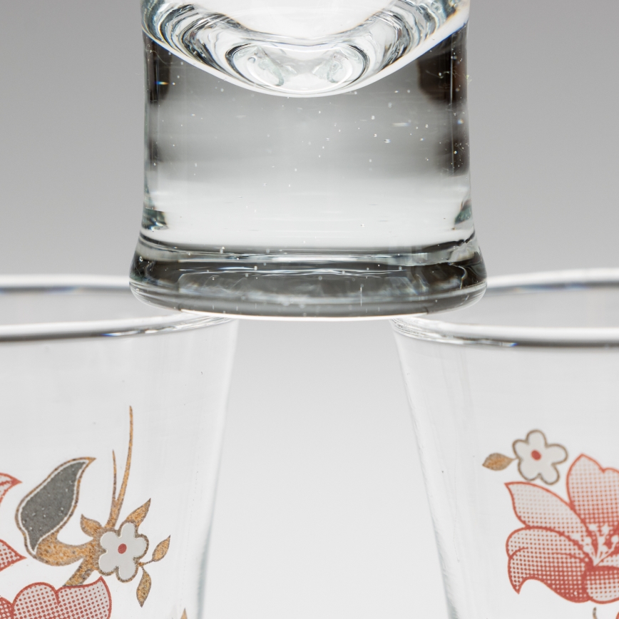 Set 6x copas de licor con motivo de ramo de flores n° 2