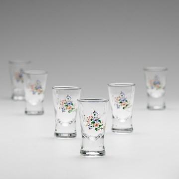 Set 6x copas de licor con motivo de ramo de flores n° 3
