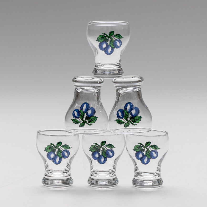 Set 6x copas de licor transparente - ciruela