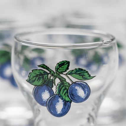 Set 6x copas de licor transparente - ciruela