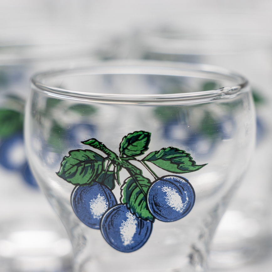Set 6x copas de licor transparente - ciruela