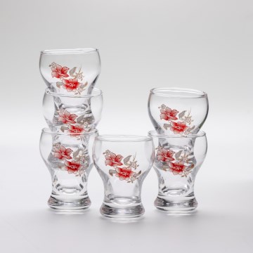 Set 6x copas de licor transparente - motivo floral n.º 2