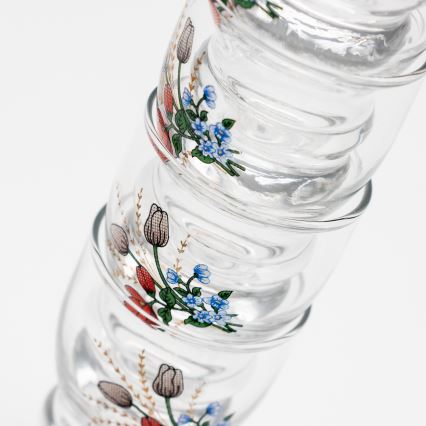 Set 6x copas de licor transparente - motivo floral n° 6