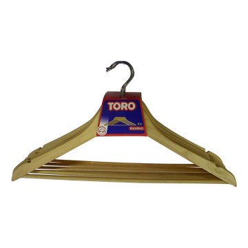 SET 6x Perchero 23x44,5 cm madera