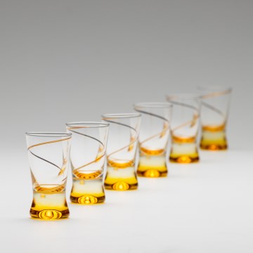 Set 6x Vaso de chupito 25 mm transparente amarillo