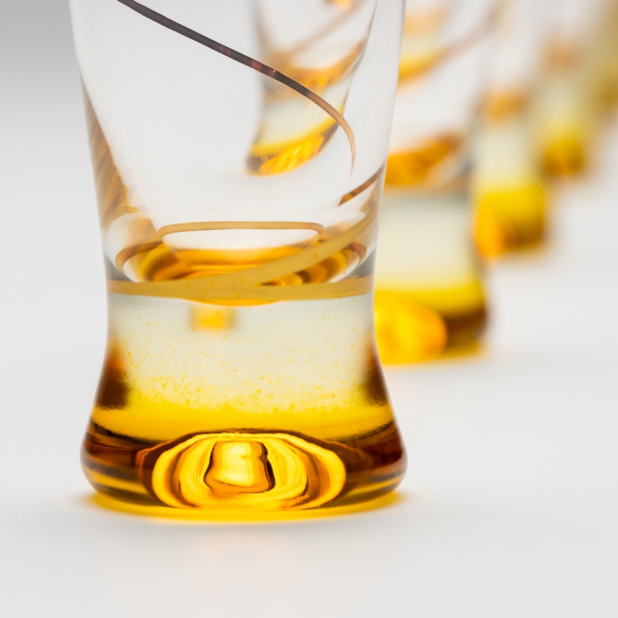Set 6x Vaso de chupito 25 mm transparente amarillo