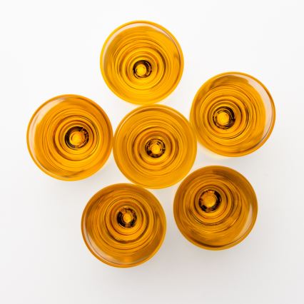Set 6x Vaso de chupito 25 mm transparente amarillo