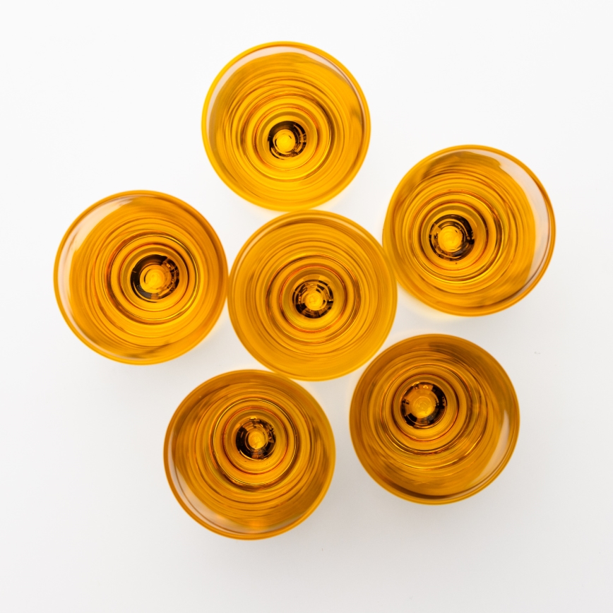 Set 6x Vaso de chupito 25 mm transparente amarillo