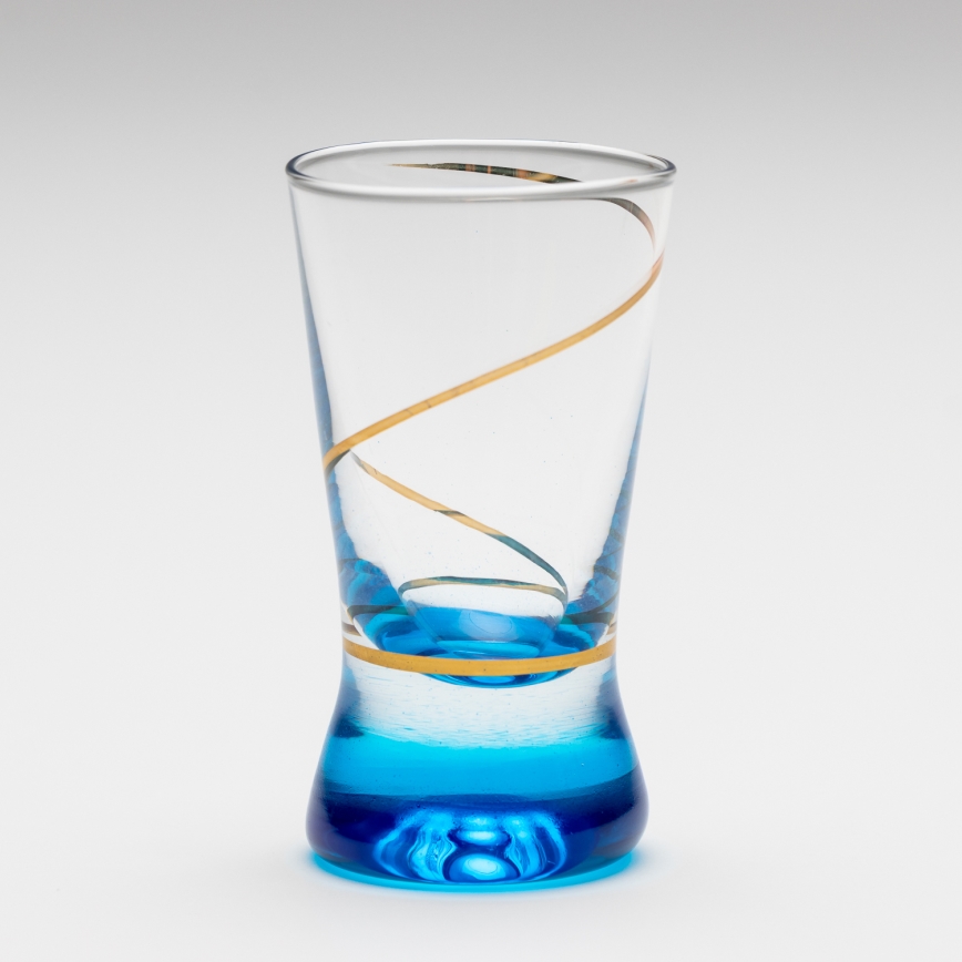 Set 6x Vaso de chupito 25 mm transparente azul