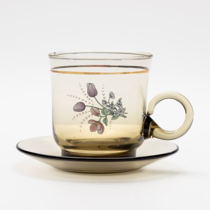 Set 6x vaso de vidrio con platillo ahumado ramo n.º 4
