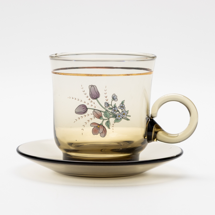Set 6x vaso de vidrio con platillo ahumado ramo n.º 4