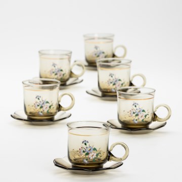 Set 6x vaso de vidrio con platillo ahumado ramo n.º 5