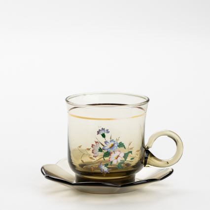 Set 6x vaso de vidrio con platillo ahumado ramo n.º 5