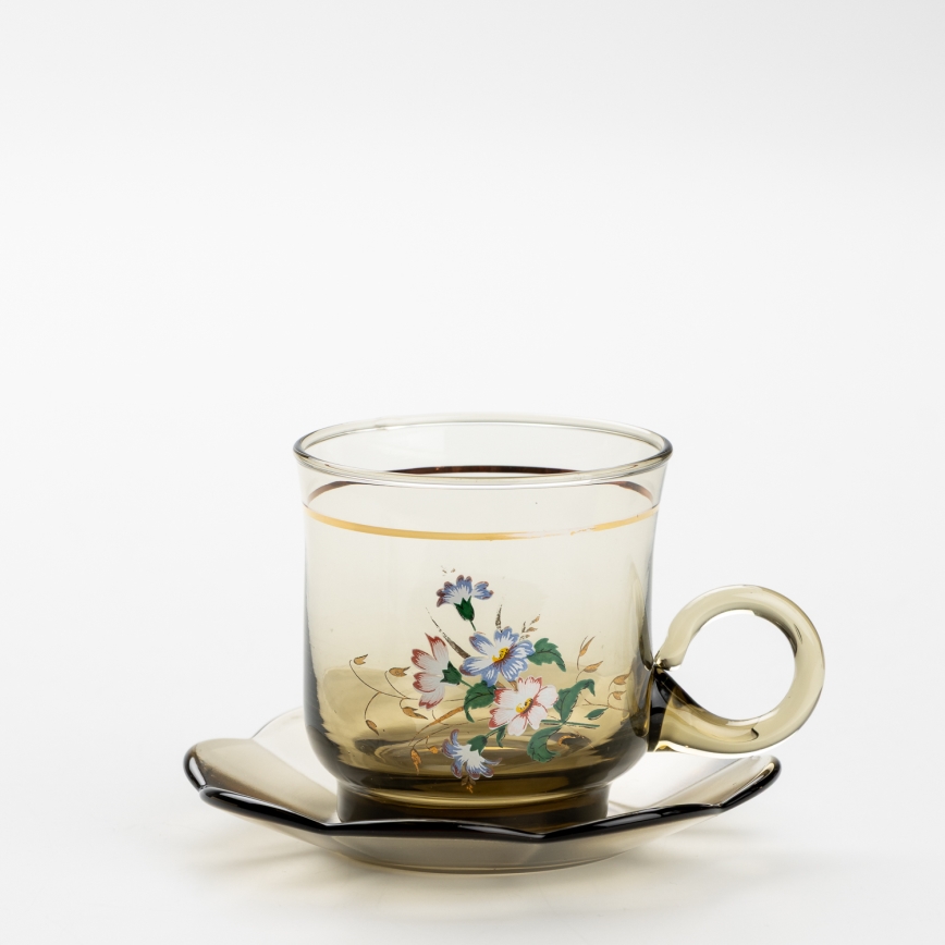 Set 6x vaso de vidrio con platillo ahumado ramo n.º 5