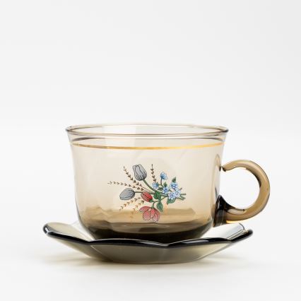 Set 6x vaso de vidrio con platillo ahumado ramo n° 2