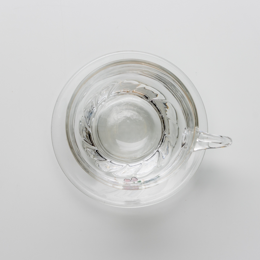 Set 6x vaso de vidrio con platillo transparente ramo n.º 5