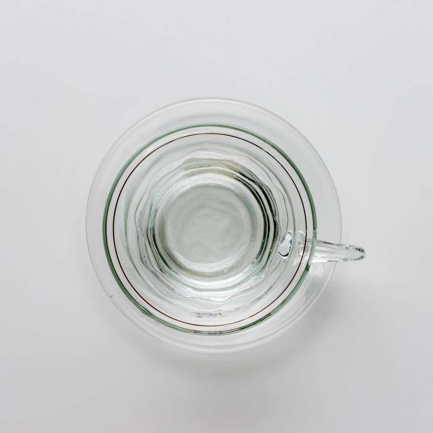 Set 6x vaso de vidrio con platillo transparente ramo n° 2