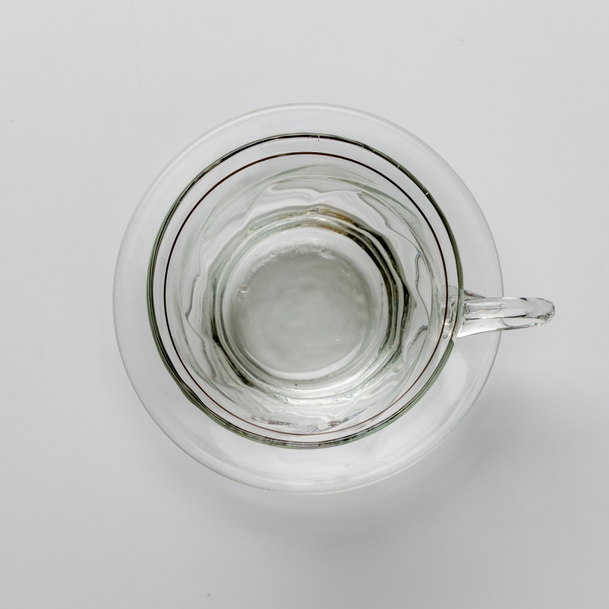 Set 6x vaso de vidrio con platillo transparente ramo n° 3