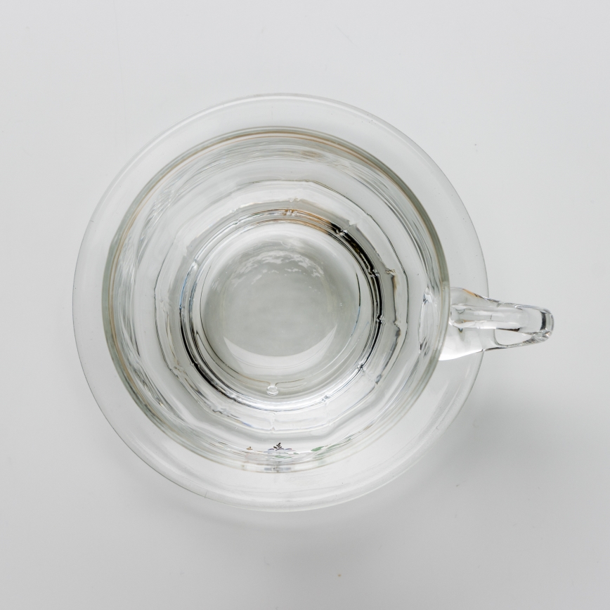 Set 6x vaso de vidrio con platillo transparente ramo n° 8
