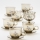 Set 6x vaso de vidrio con platillo y 1x azucarero ahumado ramo n.º 4