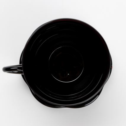 Set 6x vaso de vidrio con platillo y 1x azucarero negro ramo n° 3