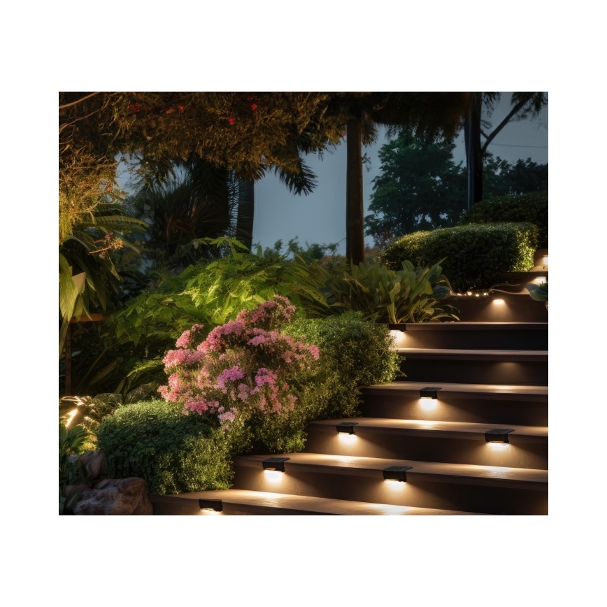 SET 8x LED Iluminación solar para escaleras LED/0,06W/1,2V 3000K IP44 600 mAh