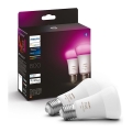 SET DE 2 bombillas LED regulables Philips Hue White and Color Ambiance A60 E27/6,5W/230V 2000-6500K