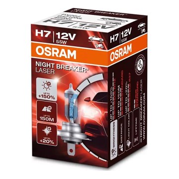 SET DE 2 Bombillas para coche NIGHT BREAKER H7 PX26d/55W/12V - Osram