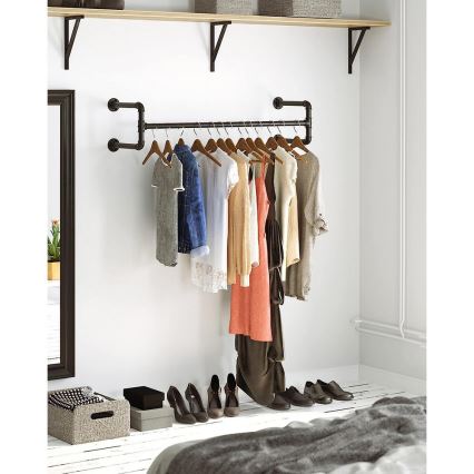 Set de 2 colgadores de pared para perchas LINEA, color negro