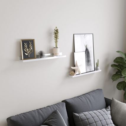 Set de 2 estantes de pared SHELFY blancos