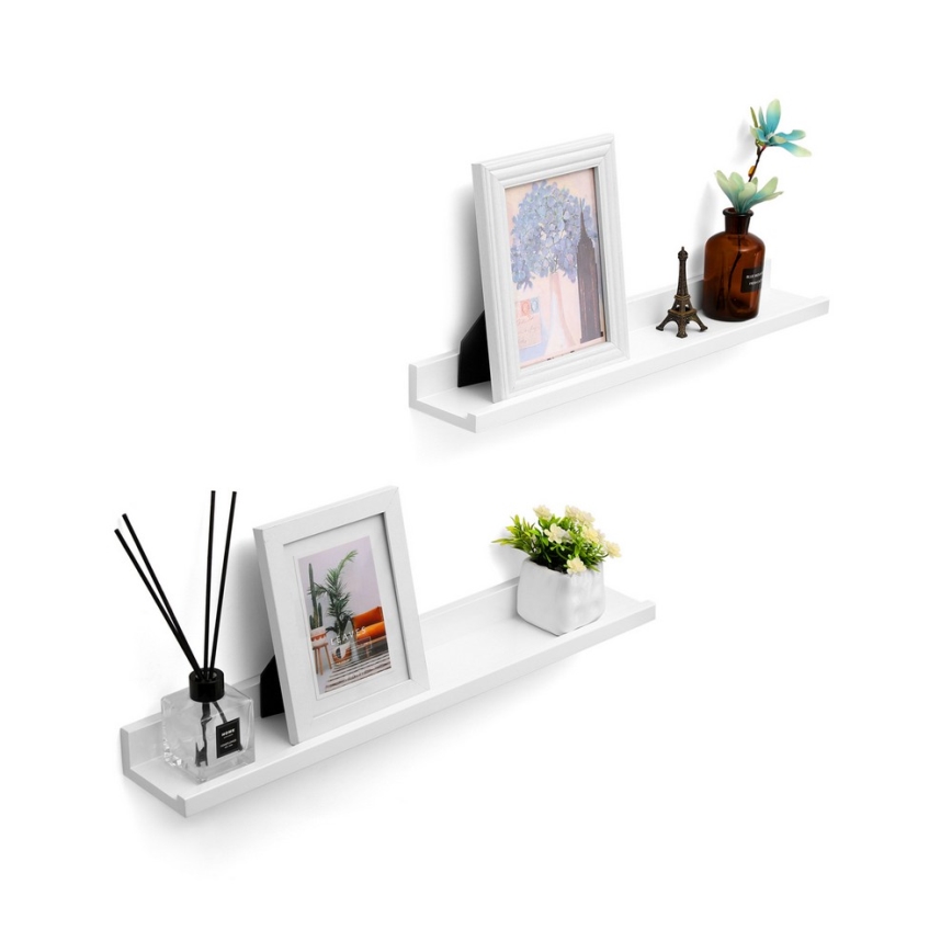 Set de 2 estantes de pared SHELFY blancos
