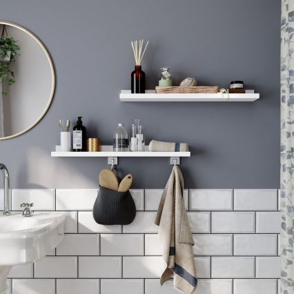 Set de 2 estantes de pared SHELFY blancos