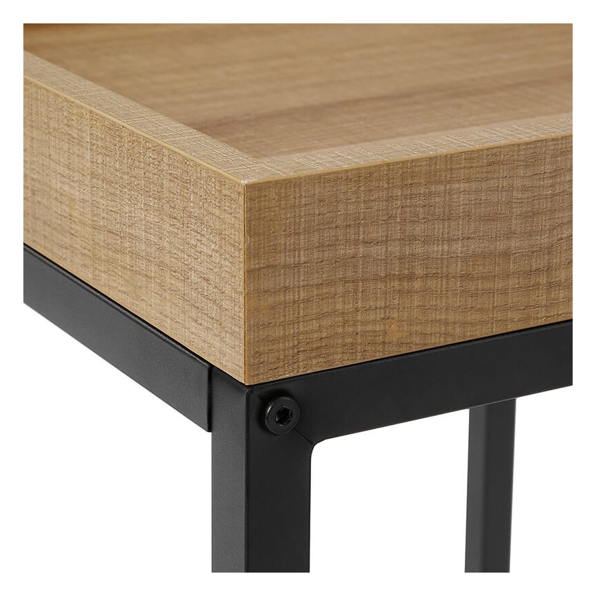 Set de 2 mesitas auxiliares ELDUR marrón/negro