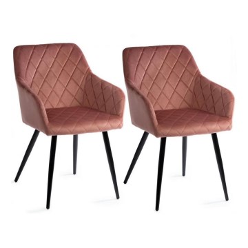 SET DE 2 sillas de comedor RICO rosa