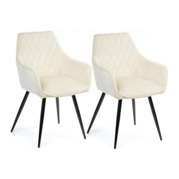 SET DE 2 sillas de comedor SAMETTI crema