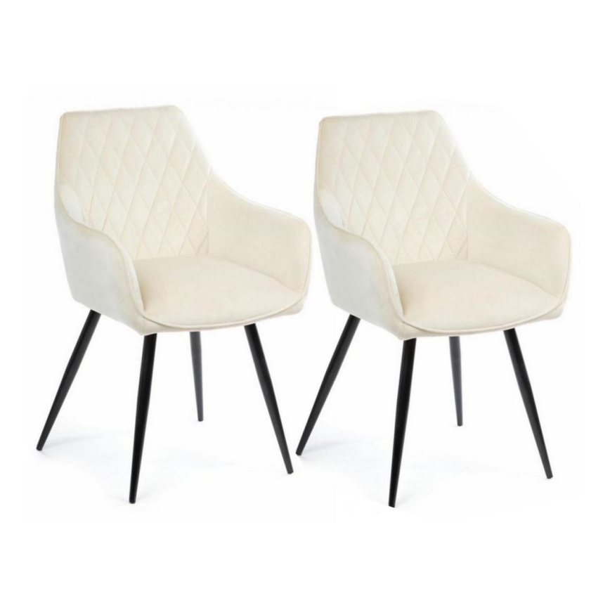 SET DE 2 sillas de comedor SAMETTI crema