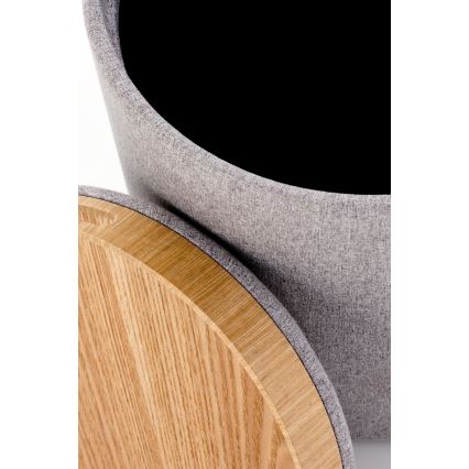 Set de 2 taburetes AVIKO Ø 38/45 cm, gris/beige