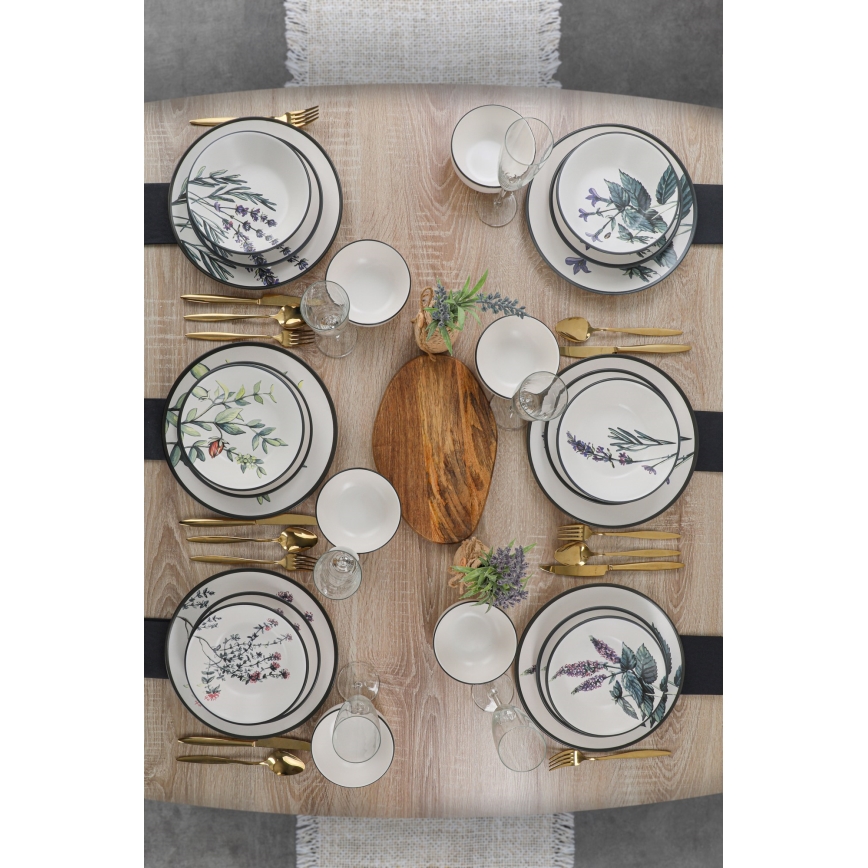 Set de 24 piezas de vajilla multicolor de gres