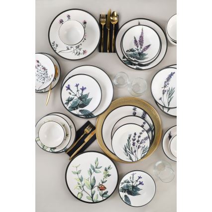 Set de 24 piezas de vajilla multicolor de gres