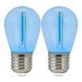 SET DE 2x Bombilla LED PARTY E27/0,3W/36V azul