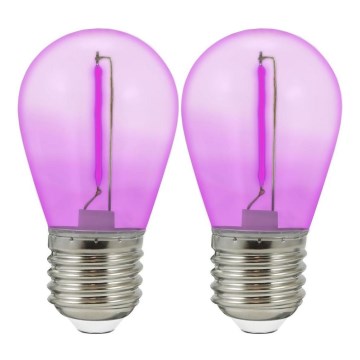 SET DE 2x Bombilla LED PARTY E27/0,3W/36V morada