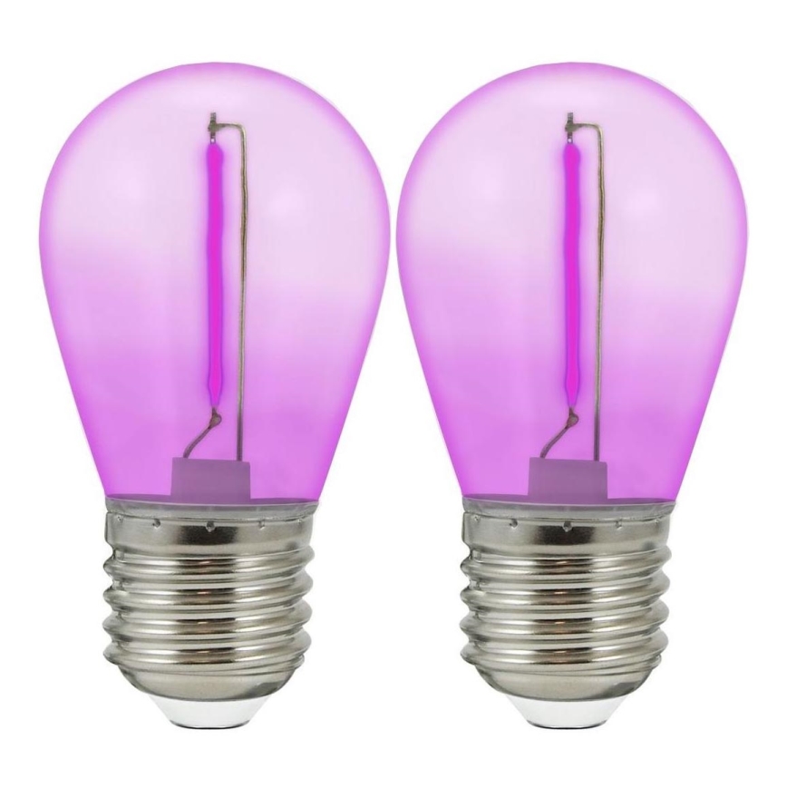SET DE 2x Bombilla LED PARTY E27/0,3W/36V morada