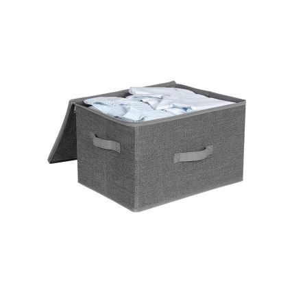 Set de 3 cajas de almacenamiento con cremallera CURAN, gris
