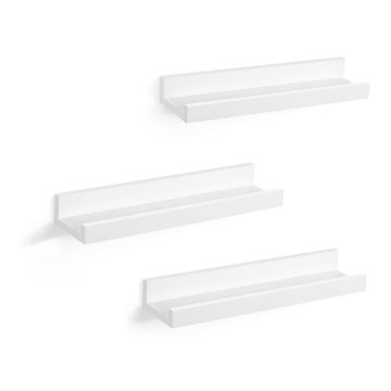 Set de 3 estantes de pared SHELFY blancos