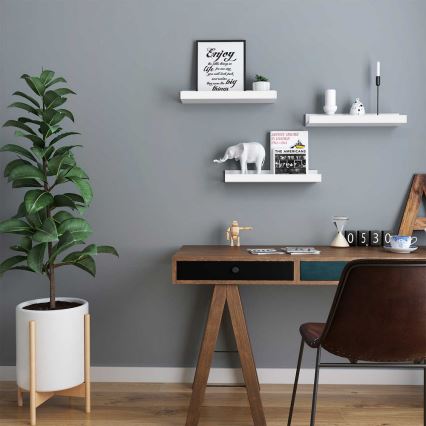 Set de 3 estantes de pared SHELFY blancos
