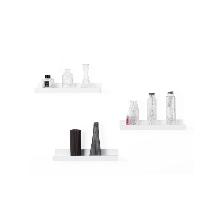 Set de 3 estantes de pared SHELFY blancos
