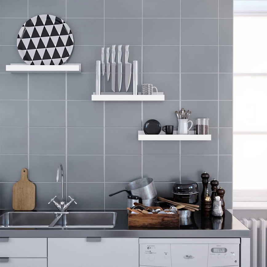 Set de 3 estantes de pared SHELFY blancos